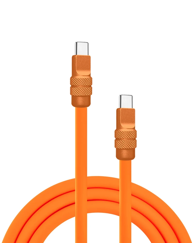 chubbycable for iPhone 17 240W Fast Charge USB C Cable, Cosmic Orange 3.3FT
