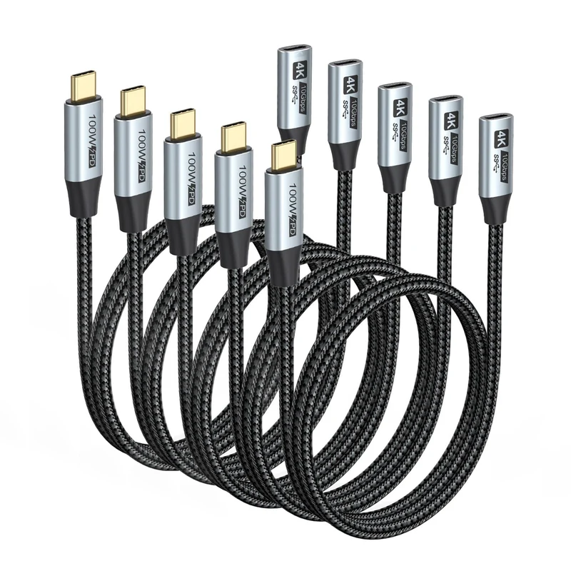 URELEGAN USB C Extension Cable 6FT 5Pack (100W/10Gbps/4K@60Hz)