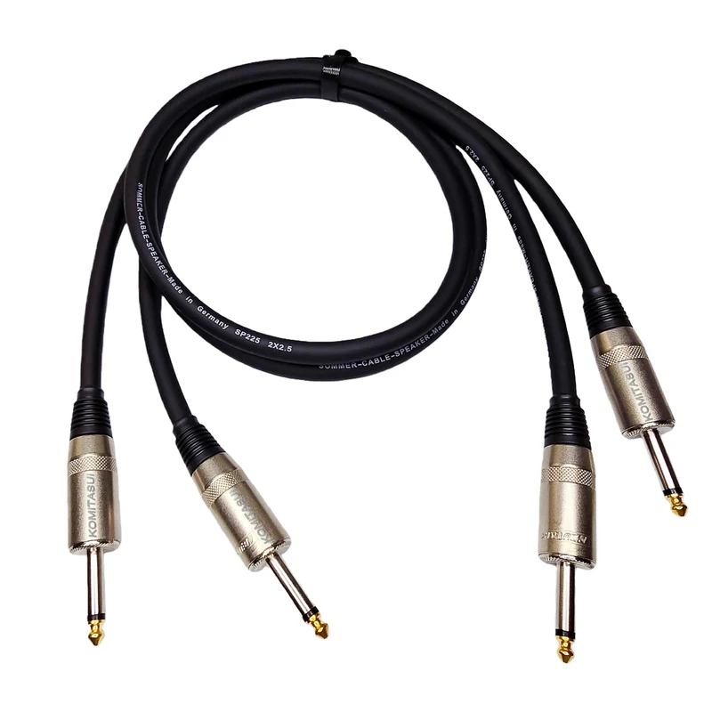 KOMITASUI Professional Speaker Cables 1/4 to 1/4 TS Speaker Cords 3 Foot 12 Gauge AWG DJ/PA/Bass/Guitar Amp Patch Speaker Ca