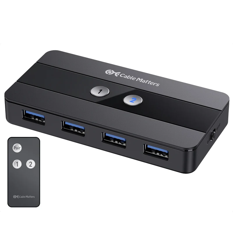 Cable Matters Dual 4K 60Hz USB C KVM Switch, 2 Computers, 2 Monitors
