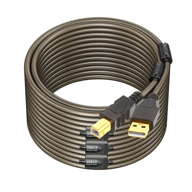 GOSYSONG 100ft USB 2.0 Printer Cord High Speed Active USB Cable Compatible with Printer, Scanner, Fax Machine
