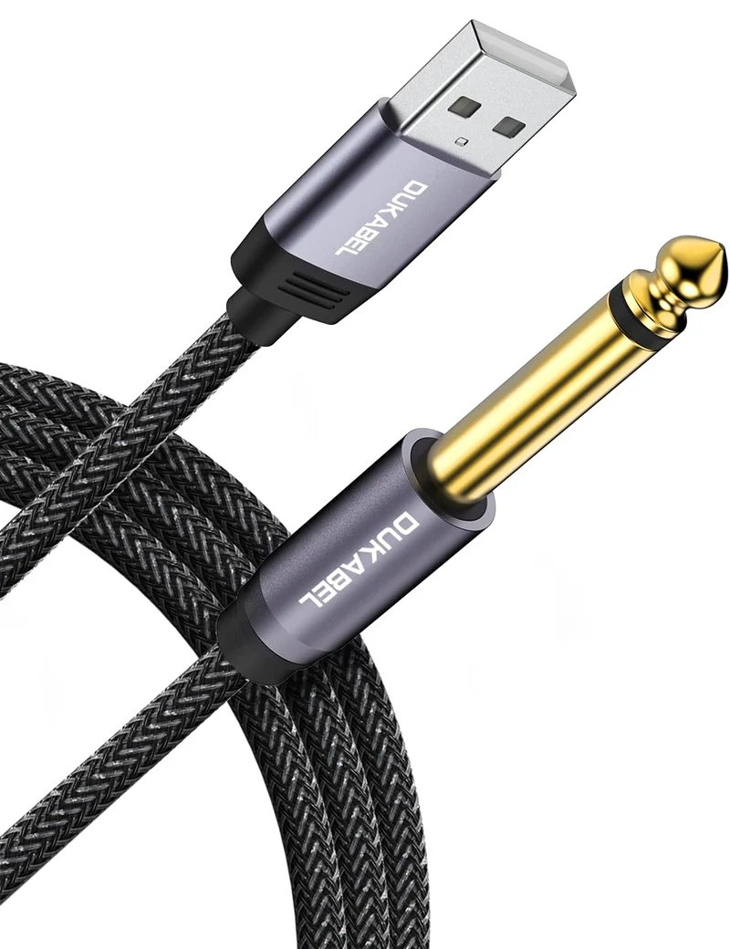 DUKABEL USB Guitar Cable for Instruments Recording 8Feet/2.4Meter