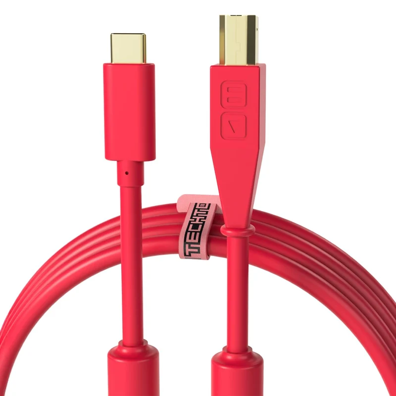 DJ TechTools Chroma Cable: Audio Optimised USBC to USBB Cable with 56K Resistance (Red, 39, Inches)