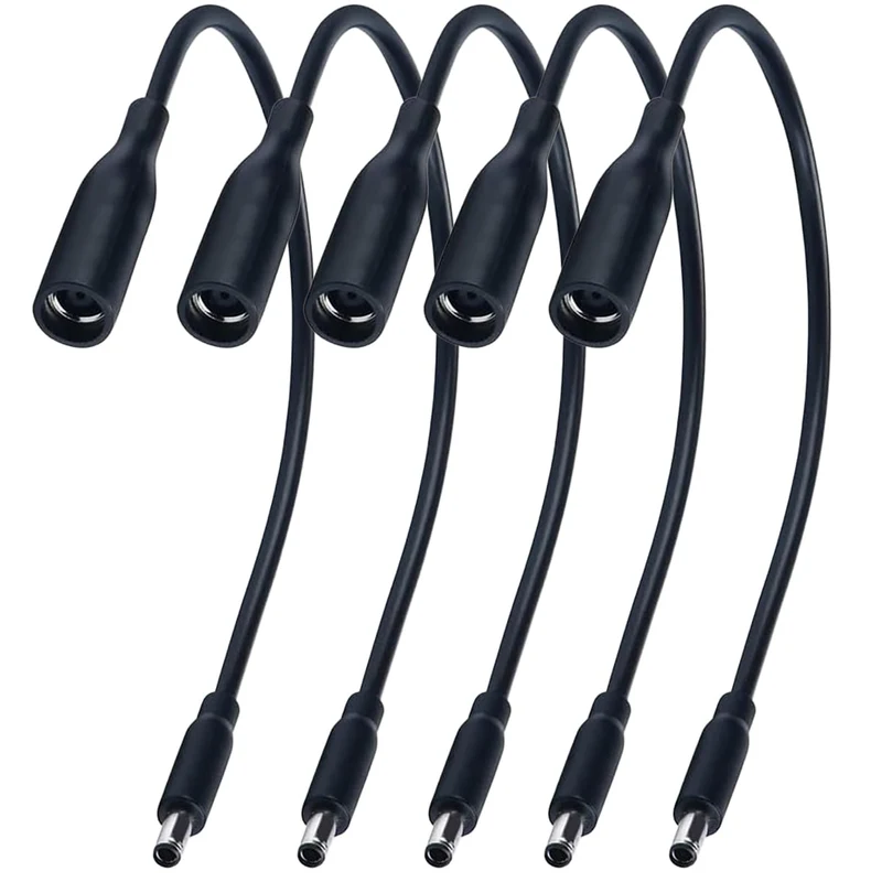 Power Adapter 5 Count 7.4mm Female to 4.5mm Male Tip Adapter Converter Cable for Dell Laptop Power Supply