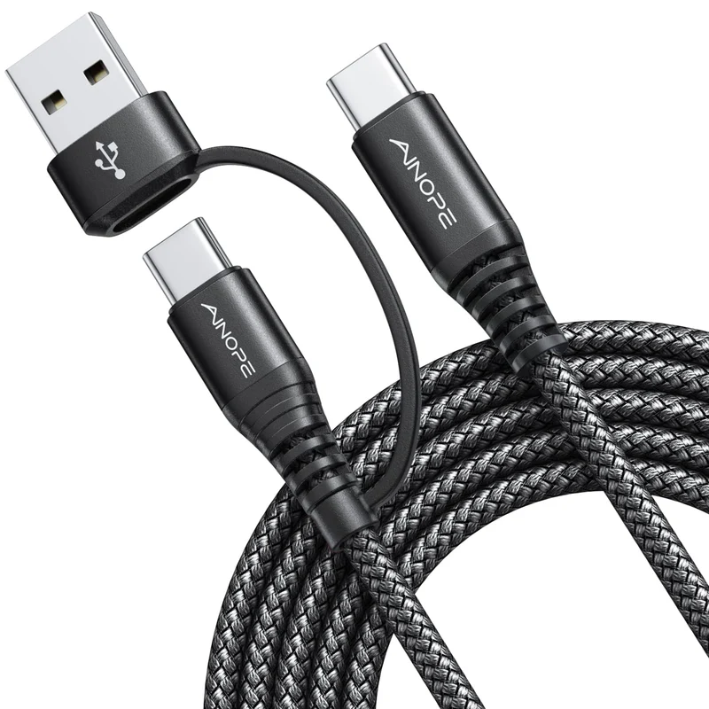 AINOPE USB C to USB C Cable, 10 FT USB C Cable Fast Charging with USB to USB C Adapter, 60W USB to USBC Cable for iPhone 17 Pro