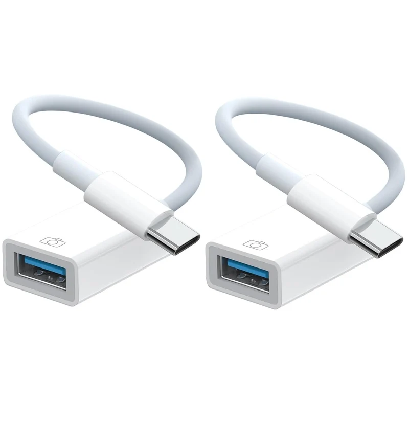 Apple USBC to USB Adapter 2 Pack, MFi Certified TypeC to USB 3.0 OTG Cable Compatible with iPhone 17/16/15, MacBook Pro Air, i