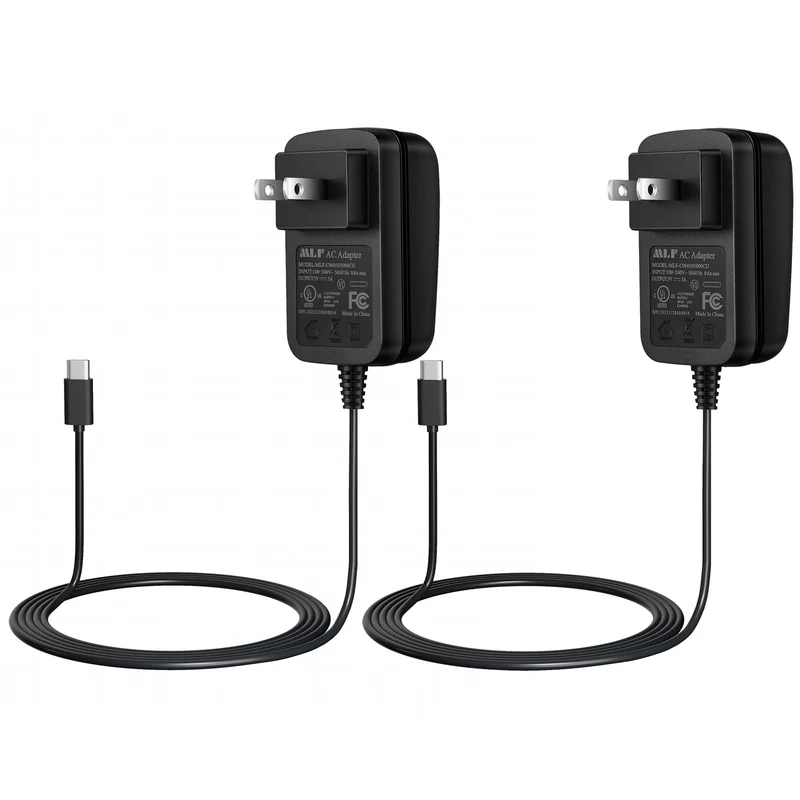 2Pack 5V 3A USBC Power Adapter, TypeC 5V 3000mA Power Supply for Battery Camera, TV Box, Router, Speaker, Mobile Devices UL