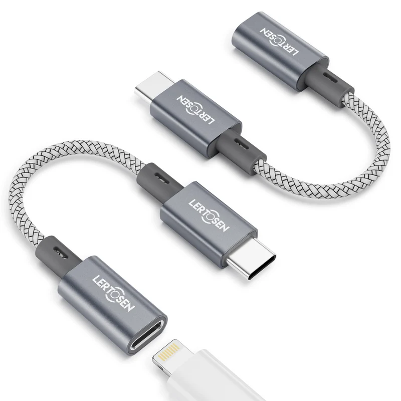 LERTOSEN Lightning to USB C Adapter 2 Pack