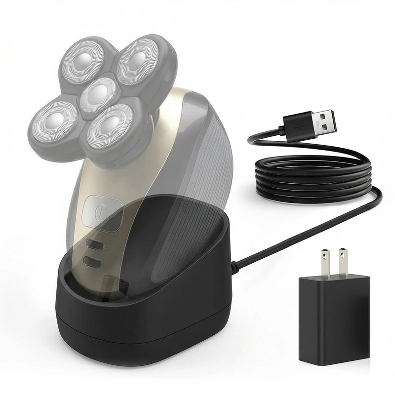 Replacement Charging Dock for Freebird FlexSeries Electric Head Hair Shaver, Charger Base & Power Cord Compatible with Freebird