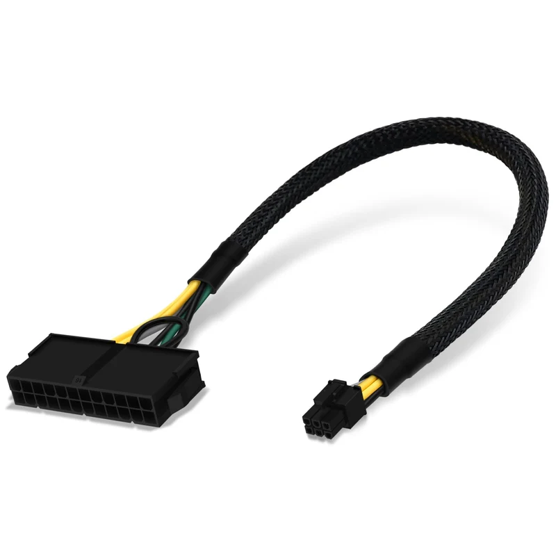 COMeap 24 Pin to 6 Pin ATX PSU Power Adapter Cable for Dell Motherboard with 6 Pin Port 13.3inch(34cm)