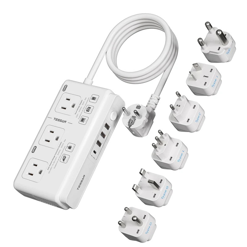 TESSAN Voltage Converter US to Europe 220 to 110, Universal Travel Adapter