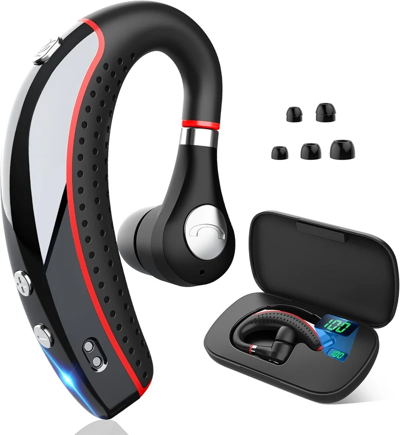 Kelazola Bluetooth Headset V5.3, Wireless Earpiece with Mic for Work