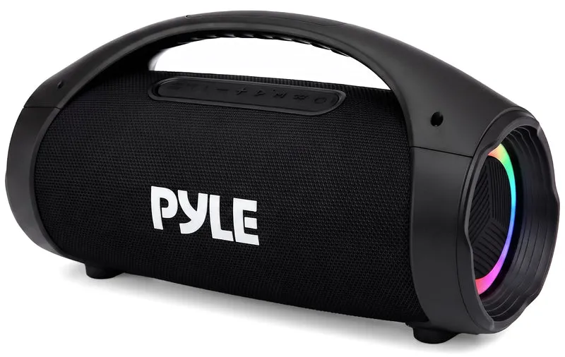 Pyle Portable Bluetooth Boombox Speaker 100W Peak Power, 19H Battery, FM Radio, USB Playback, Aux in, TWS Pairing Use for Ho