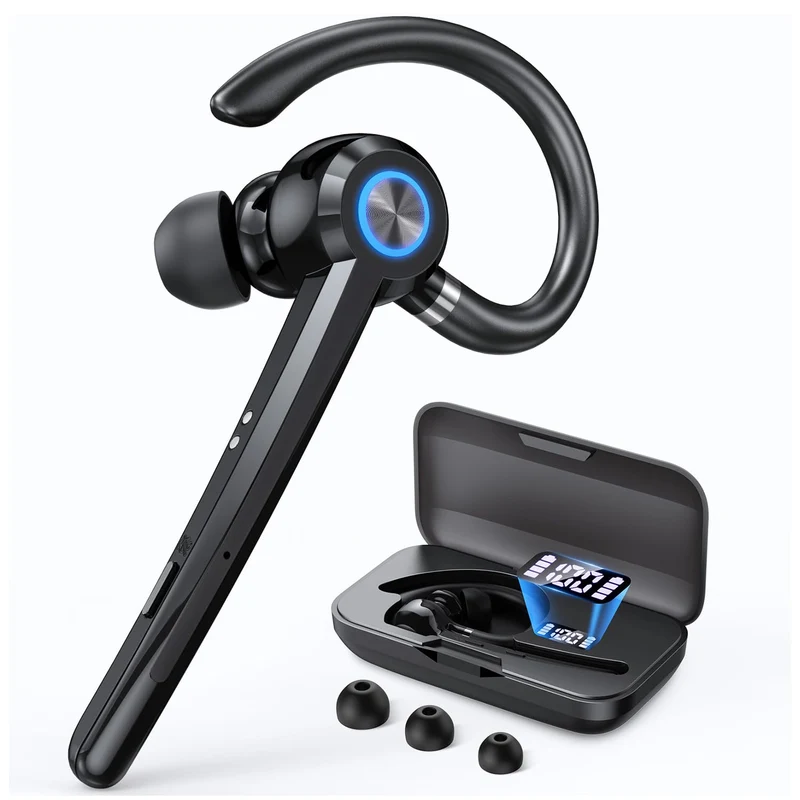 Wireless Bluetooth Headset V5.4 with ENC Mic, Single Ear Bluetooth Earpiece