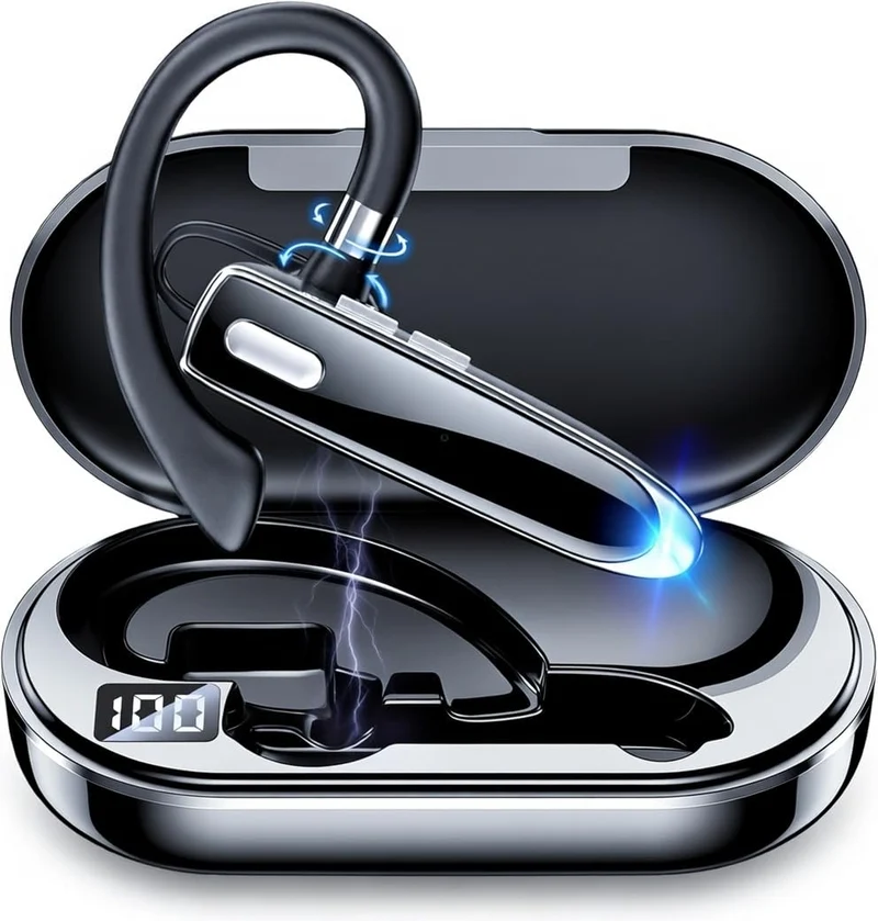 Wireless Single Ear Bluetooth V6.1 Headset, Business Earpiece with Mic
