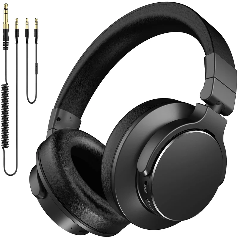 Wireless Over Ear Headphones, 1/4 to 3.5mm Jack for DJ, Mixing, Recording