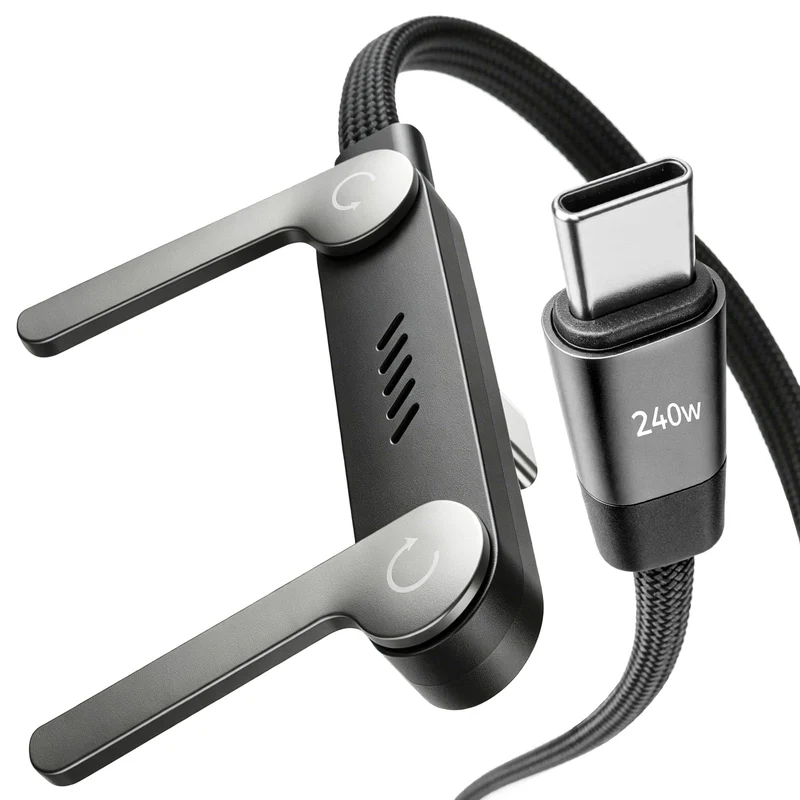 USB C to USB C Cable, 240W Fast Charging Cable with Builtin Phone Stand