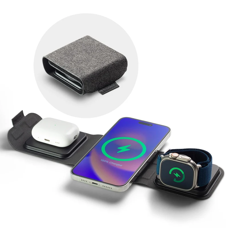 Mophie 3in1 Travel Charger with MagSafe Portable Wireless Charging Hub