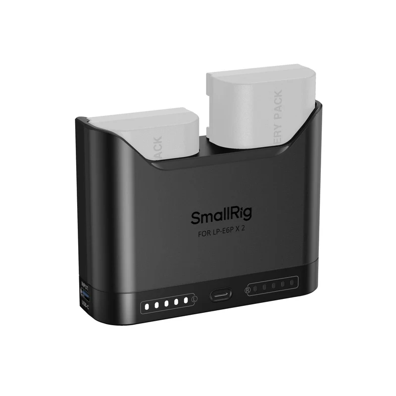 SMALLRIG LPE6P Battery Charger for Canon, 2H Dual Slot 22.5W USBC Charge