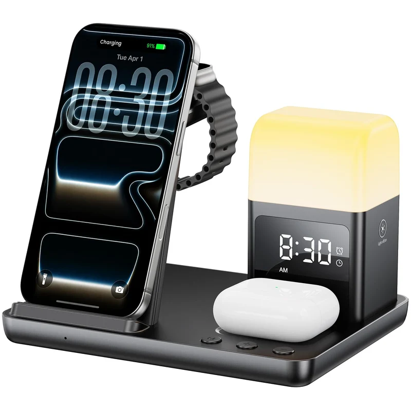 6 in 1 Wireless Charging Station for Multiple Devices, Wireless Charger for iPhone 1712 & Samsung, Apple Watch/AirPods, Chargin