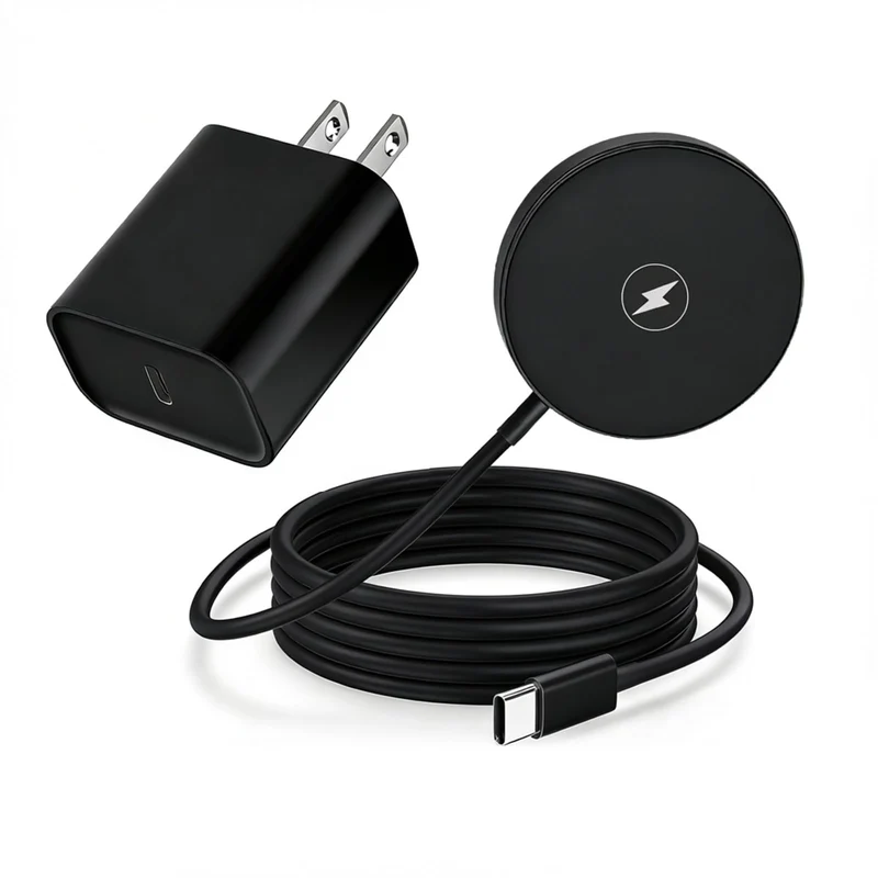 [Apple MFi Certified] iPhone Magnetic Wireless Charger 15W 6FT MagSafe Charging Pad with USB C Fast Wall Charger Block for iPho