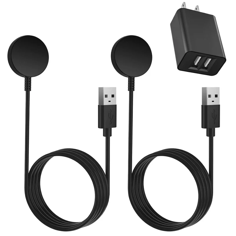2Pack 3.3ft for Samsung Watch Charger with Dual USBA Ports Wall Charger