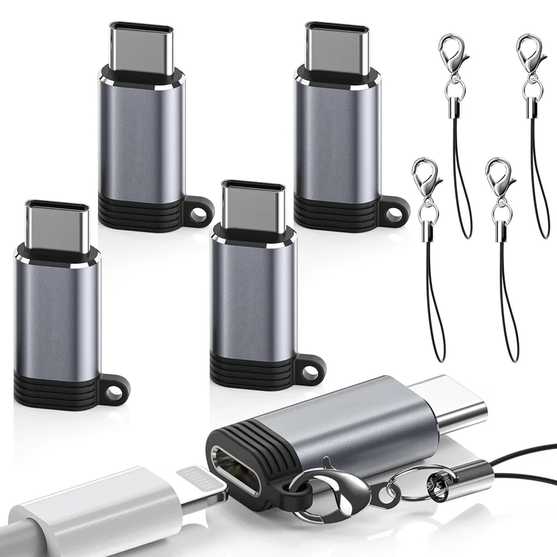 5 Pack USB C to Lightning Charge Adapter for iPhone 16 15, Lightning to USB C Adapter with Fast Charge Data Transfer for iPhone