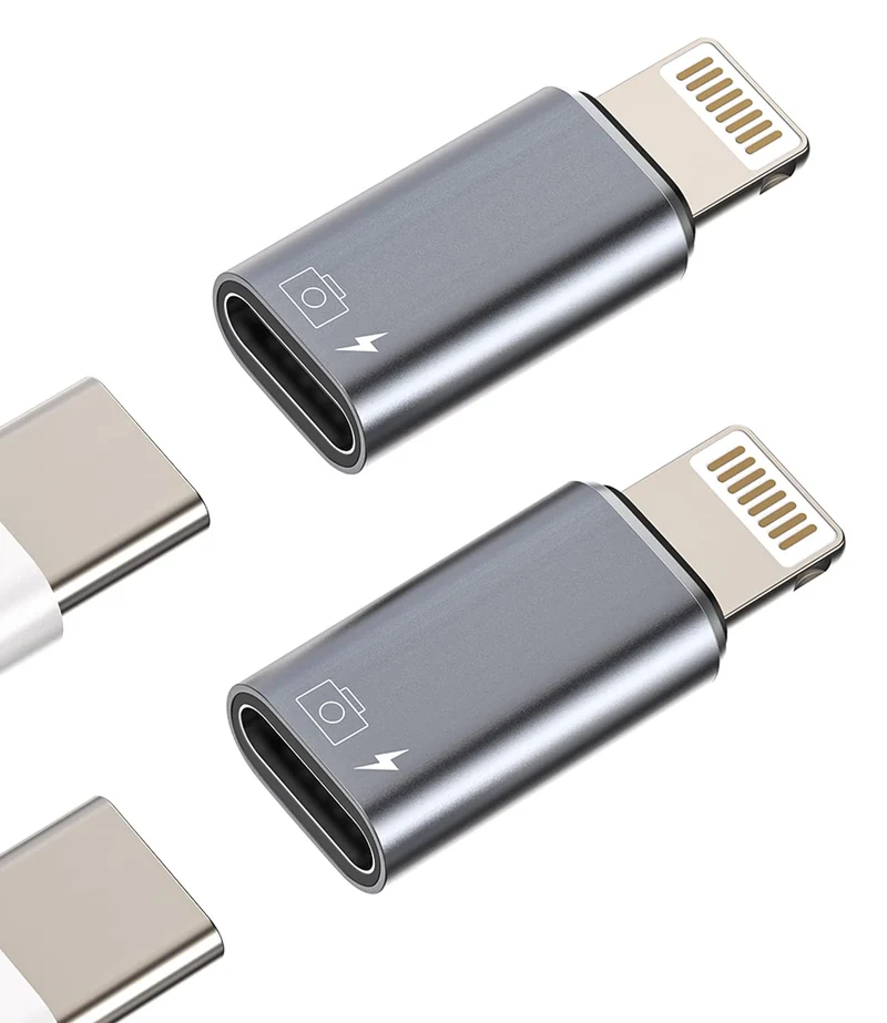 USB C Female to Lightning Male for iPhone OTG Adapter(2Pack) Apple Charger Data Sync Dongle Typec Camera Card Reader Flash Driv