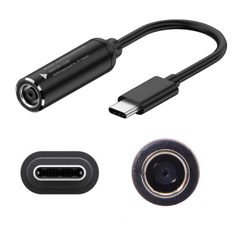 FASTELECTRIC 7.4mm Laptop Charging Adapter Female DC 7.4 x 5.0mm to Male Type C for Dell 65W USBC Laptop Charger XPS and Latitu