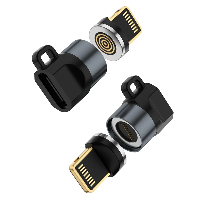 Magnetic USB C to Lightning Adapter 2 Pack, Data Sync Only Connector
