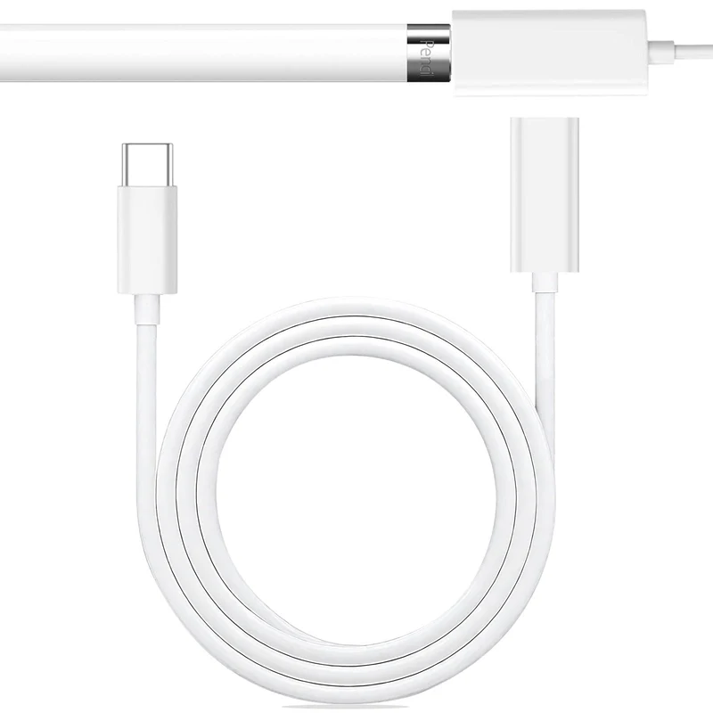 USB C Pencil Charger Adapter for Apple Pencil 1st Gen 3.3FT, USBC Charger Cable for Lightning Port iPencil First Gen, Adaptor Do