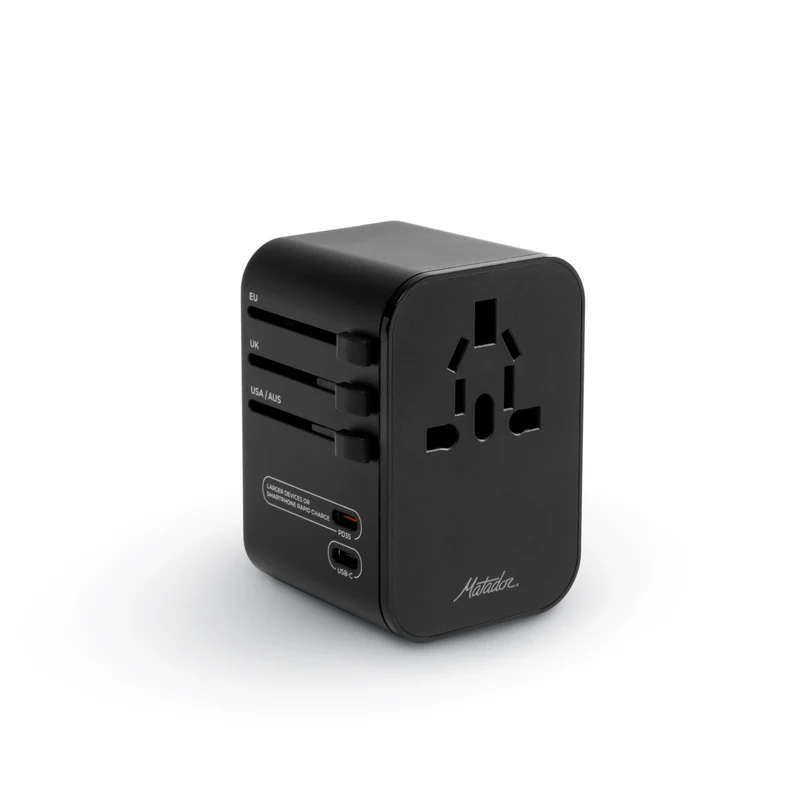 Matador Global Travel Adapter International Power Adapter for 170+ Countries; Fast Charging Travel Charger for Multiple Device