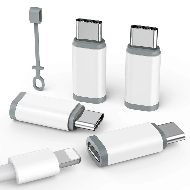 4 Pack Lightning to USB C Adapter for iPhone 15/16/17 Pro Max/Plus,Samsung S24/S25, Pixel, Nintendo Switch, USB Type C to Lightn