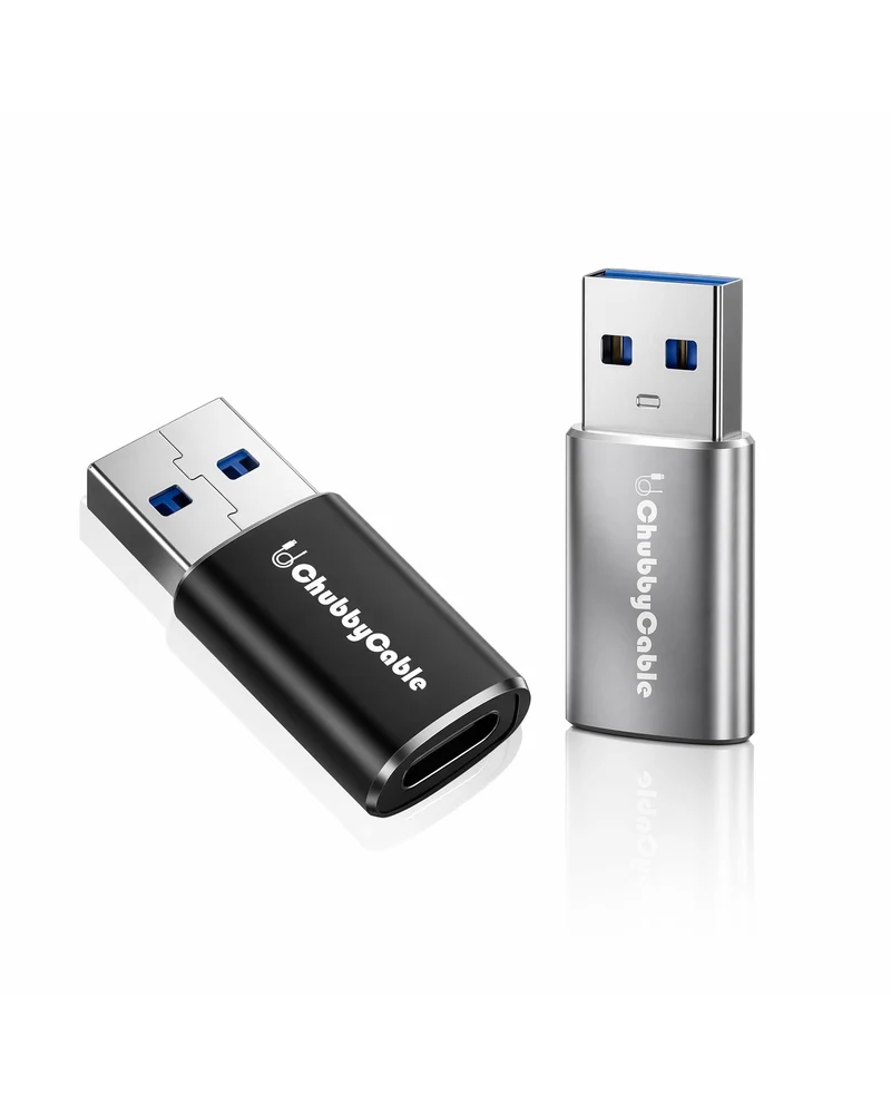 chubbycable USB to USB C Adapter USBC Female to A Male OTG Charger, 2 Pack