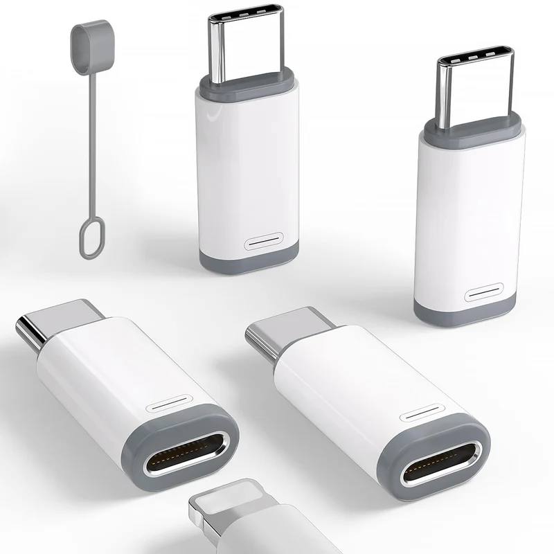 4 Pack Lightning to USB C Adapter for iPhone 17, Charging & Data Transfer