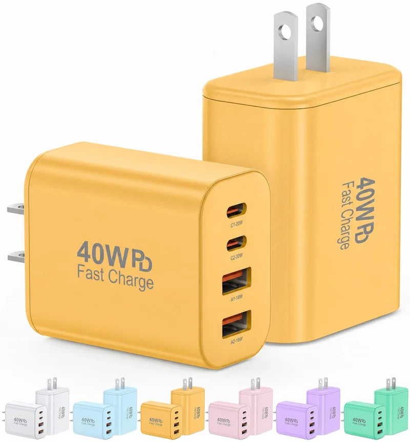 USB C Charger Cube Fast Charging Block 3Pack 40W Multiport Wall Plug