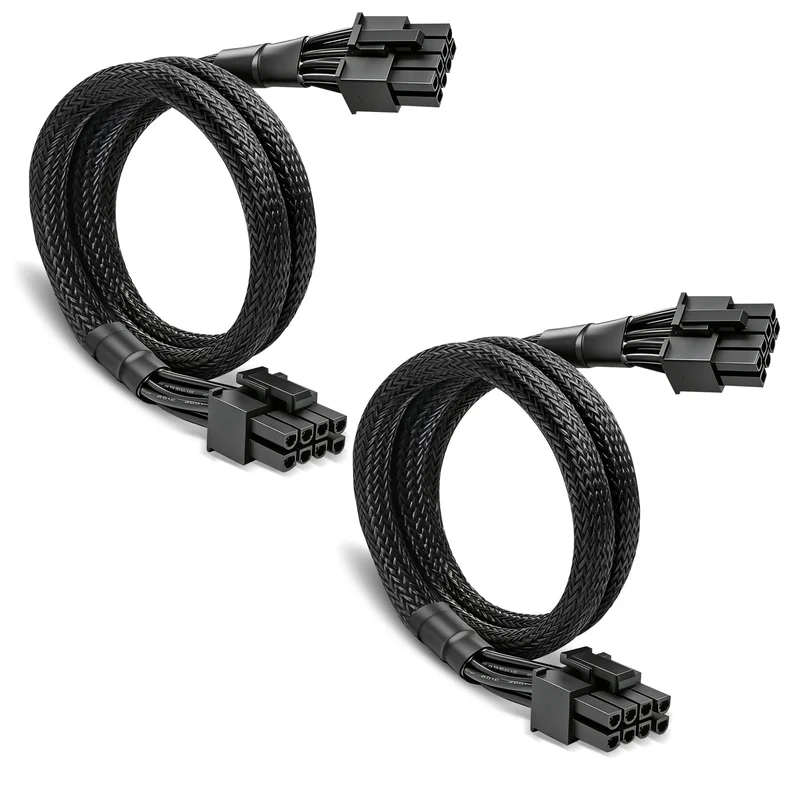 2 Pack PCIE Cable ONLY for MSI MAG A850GL A750GL & MPG A850G A1000G Power Supplies, ATX 3.0, PSU 8 Pin Male to PCIe 8 Pin (6+2)