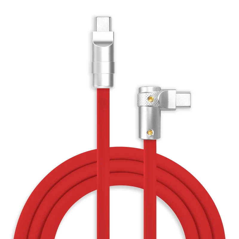 chubbycable 240W Charging Cable 90 USB C to C Cable, Red, 6.6FT