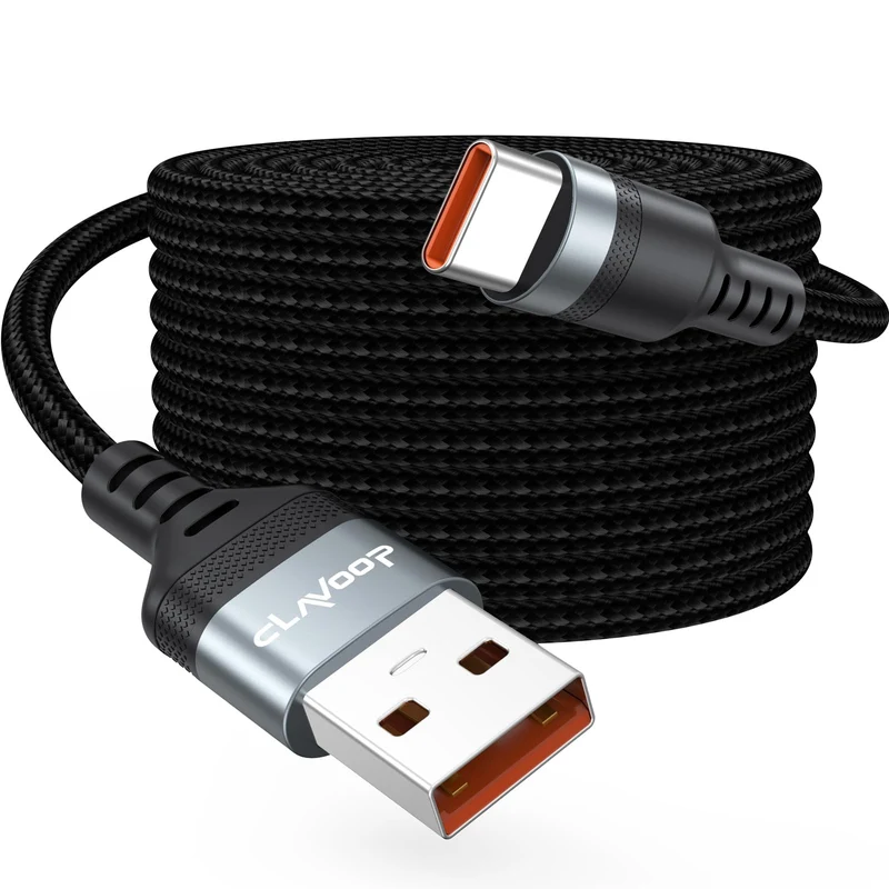 20 FT USB C Cable Long, 18W Fast Charging USB A to USBC Charge Cord 20Foot