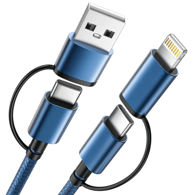 SPEATE 60W 4 in 1 Multi Charging Cable 2 Pack 5FT, USB C to USB C Cord