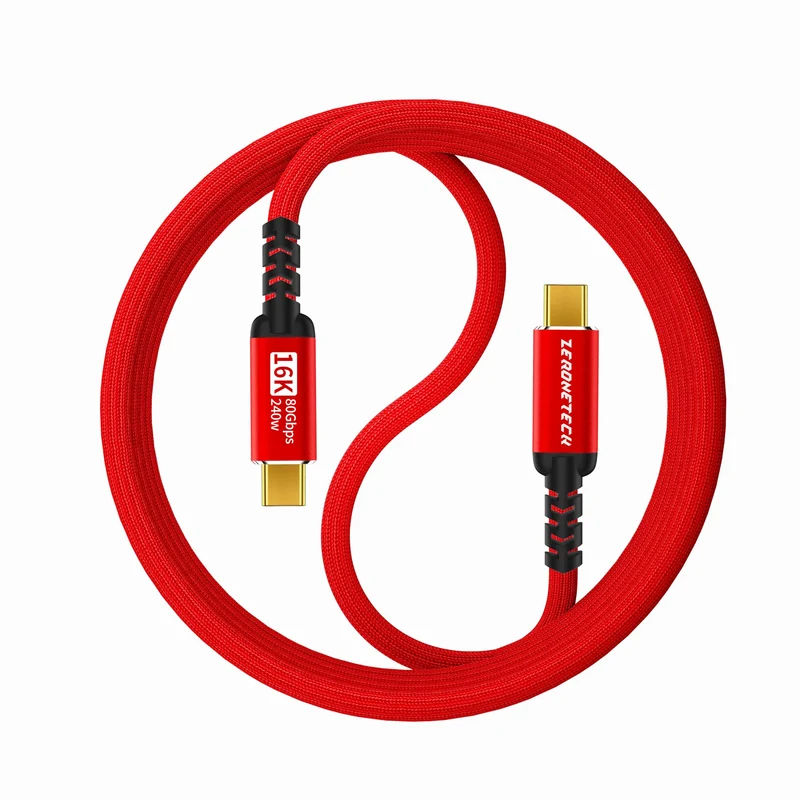 80Gbps USB4 Cable for Thunderbolt 5, 240W Fast Charging, 16K Display, 6.6Ft