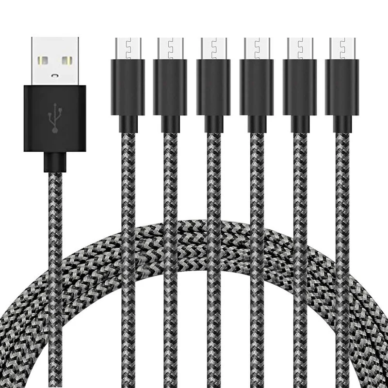 G GOPALA Micro USB Cable Android Charger [6Pack 5ft] Nylon Braided Fast Sync&Charging Cord for Android, Samsung, Nexus, LG, HTC