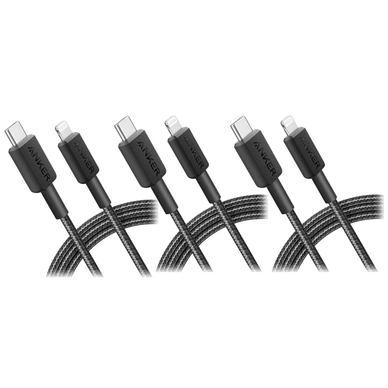 Anker 322 USBC to Lightning Cable Braided MFi Certified iPhone Charger Cord for iPhone 15, 14, 13, 12, 11, iPad, AirPods Dura