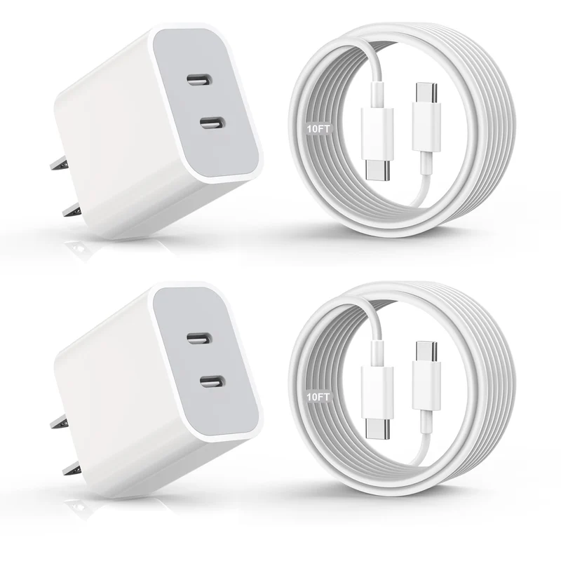 Fast Charger for iPhone 17,2Pack iPhone Charger Block with 10FT USB C Cable
