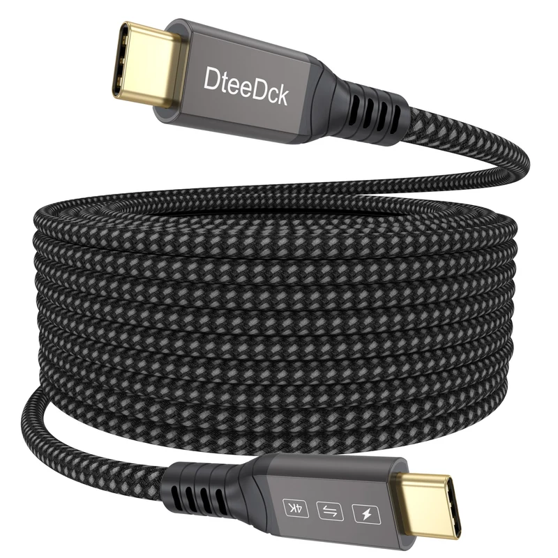 USB C Monitor Cable 25ft, USBC3.2 4K@144Hz Display/20Gbps Data/100W Charge