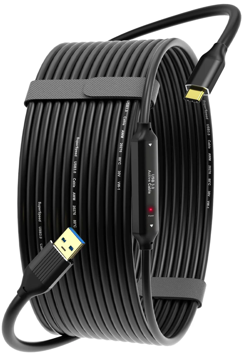 ZVOIYKM USB A to USB C 3.0 Data Extension Cable 50ft, 5Gbps HighSpeed