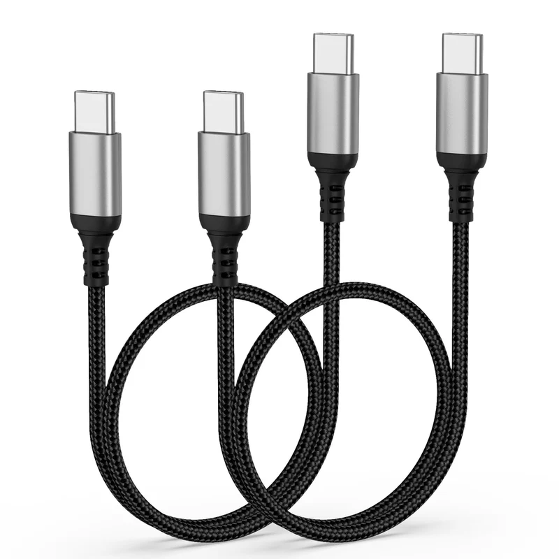 Adiceve Short USB C to USB C Cable 1.5FT, 2 Pack Fast Charging Cable