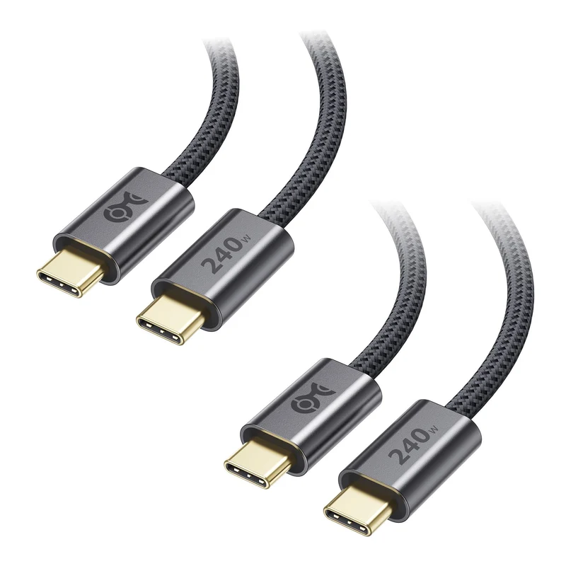 Cable Matters 2Pack 240W USB C Fast Charging Cable, 6ft, Black