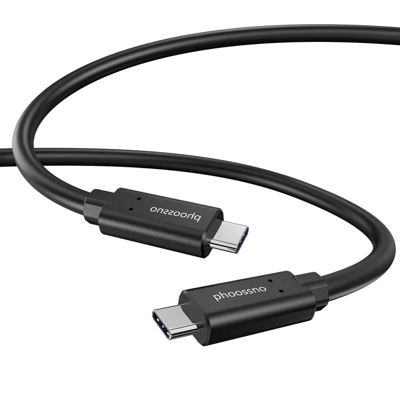 phoossno USB C Fiber Optic Cable 33FT, 10Gbps, 60W PD for Camera Tethering