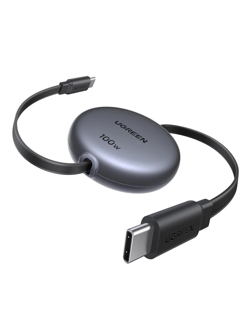 UGREEN 100W Retractable USB C Cable, Fast Charging, Black, 3.3FT